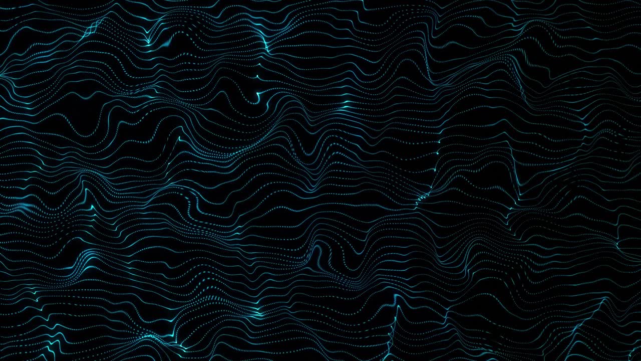 Animation of black background with moving blue waves