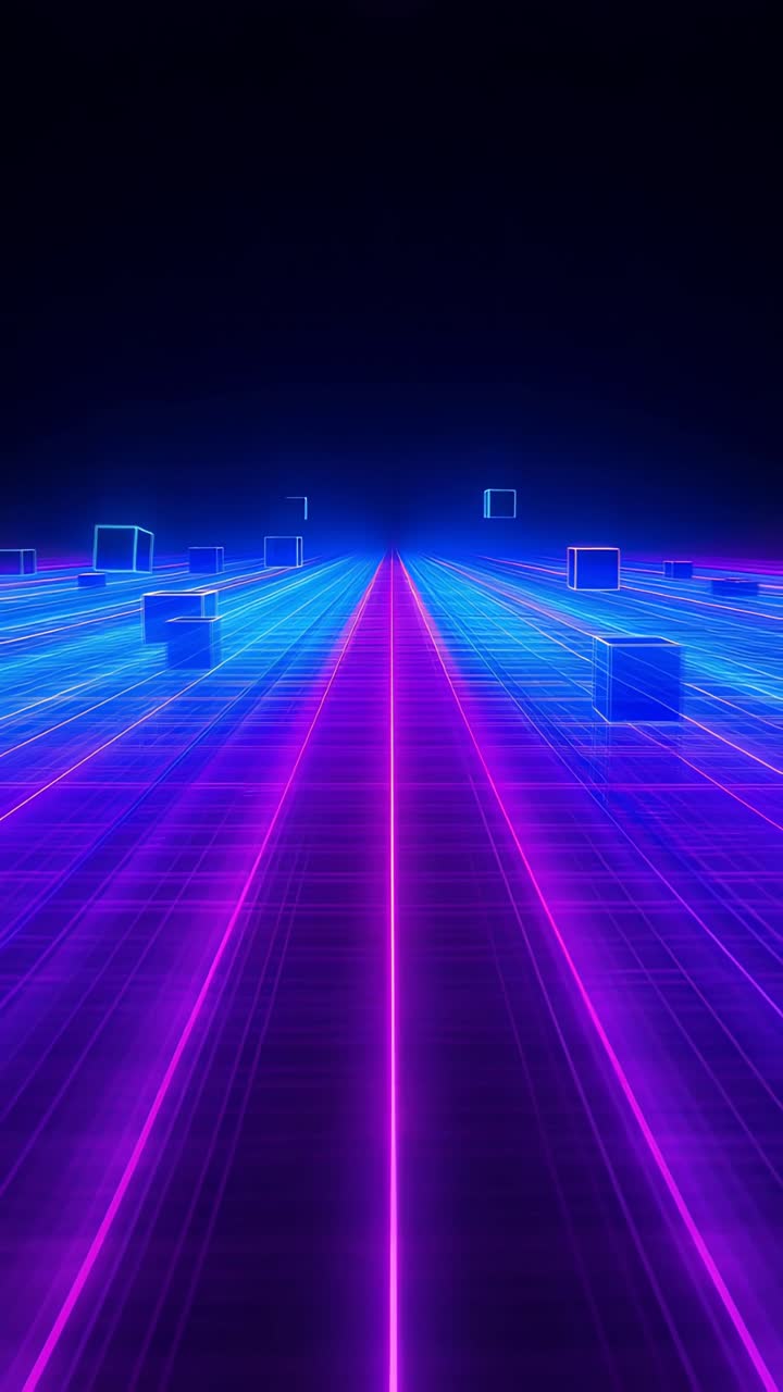 Retro-futuristico Sci-Fi Retrowave Griglia Neon 4K