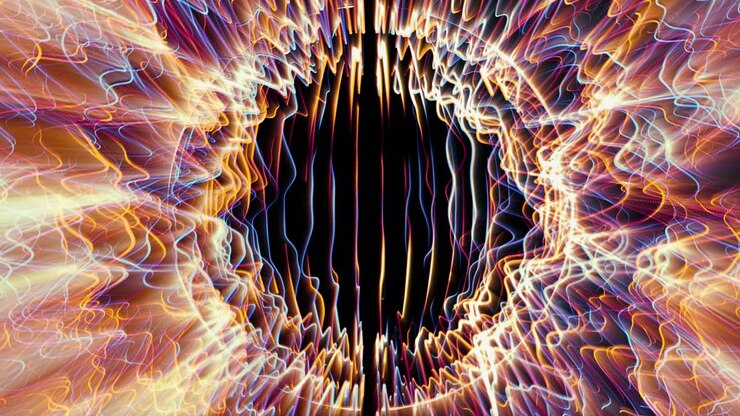 Fios De Luz Fractal Ondulam E Brilham (Loop) 1