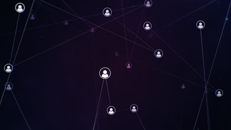 imágenes de perfil flotantes sobre un fondo púrpura oscuro