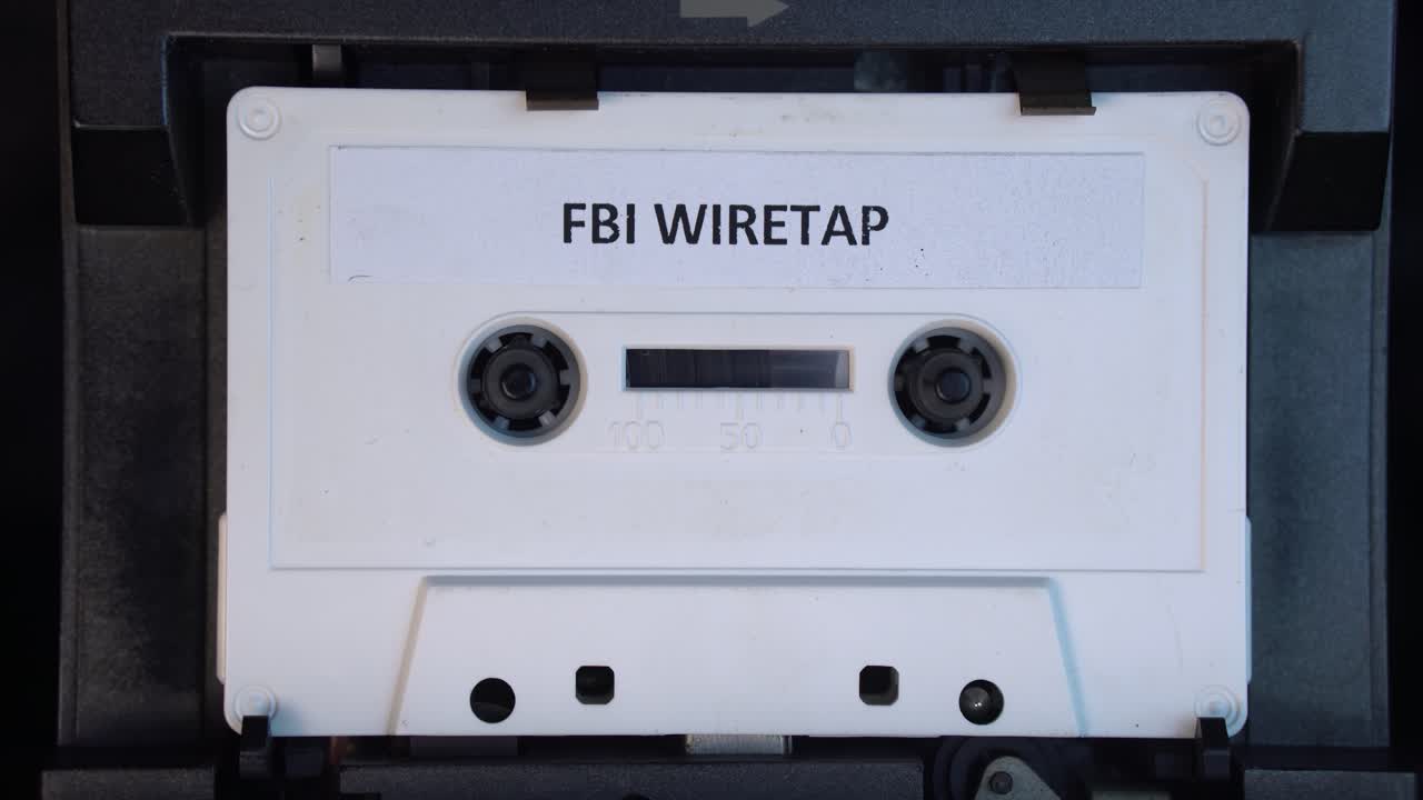 fbi grabación de escuchas telefónicas en cassette de audio, interesante y la reproducción de la cinta, de cerca