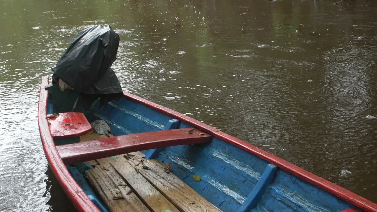 un barco en un día de lluvia en la jungla