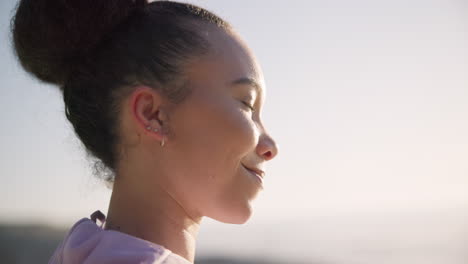 Beach,-thinking-and-woman-with-view