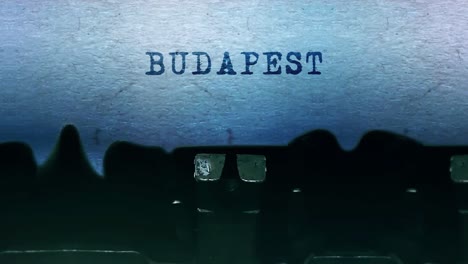 budapest escrito en una máquina de escribir de época