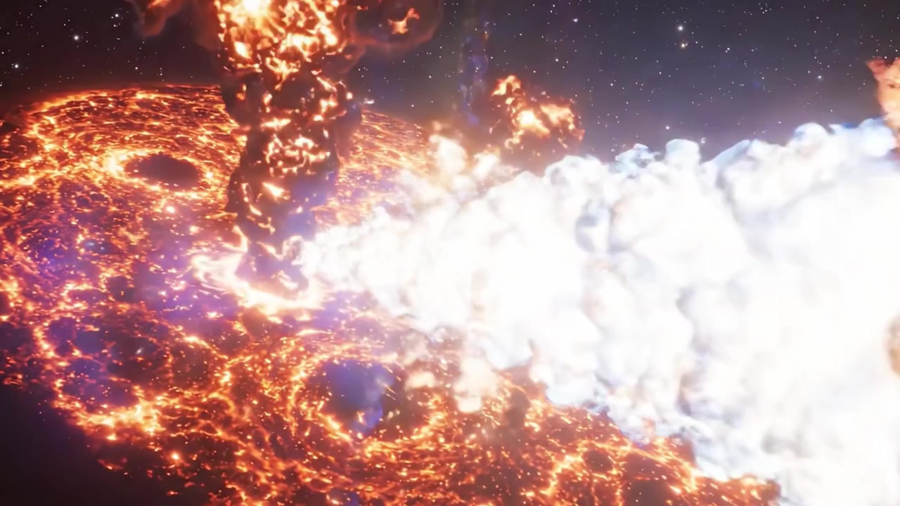 A Captivating Visual Journey Through the Fiery Surface of a Volcanic Planet, Highlighting Its Eruptive Characteristics and Unique Geological Features in a Celestial Backdrop