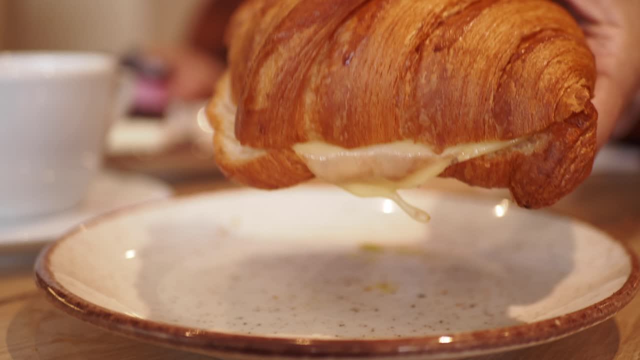 맛있는 치즈 크로아산의 클로즈업
