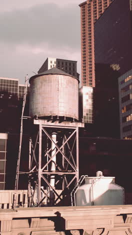 city water tower at sunset