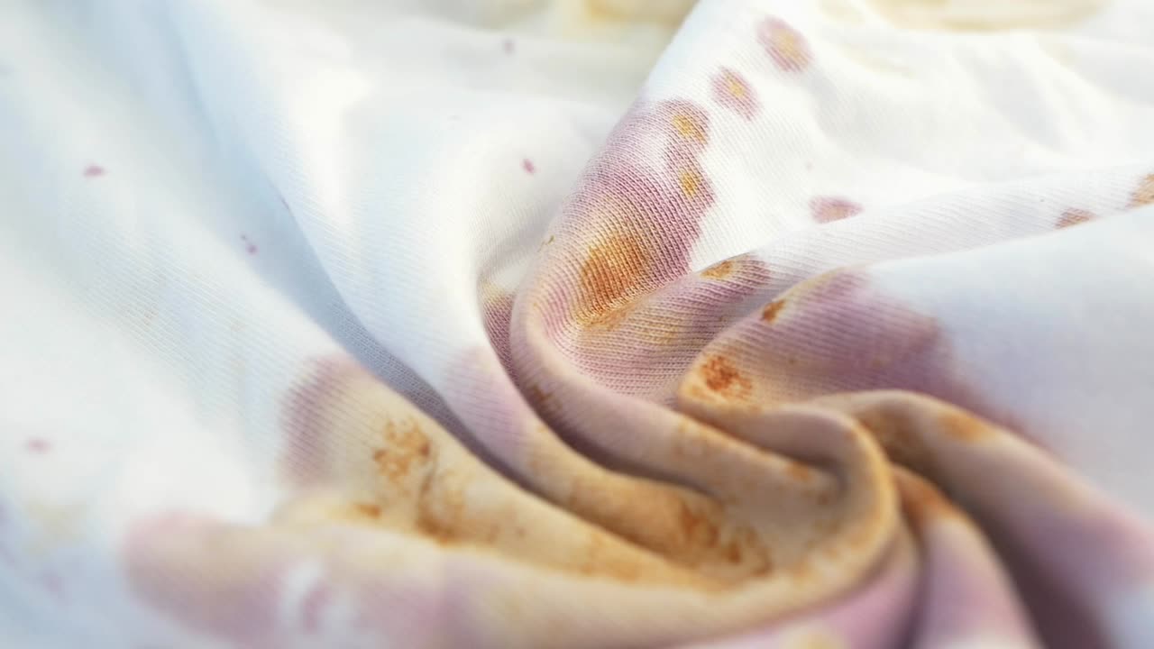 얼룩이 있는 색 직물의 근접