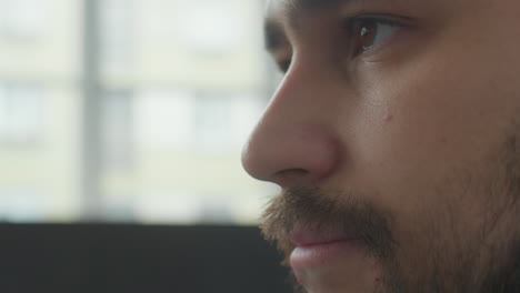 close up view of determined runner