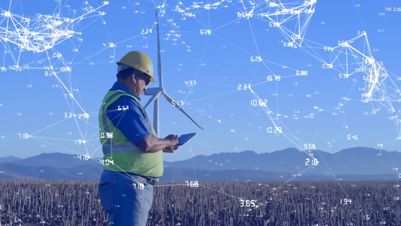 turbinas eólicas y datos en blanco