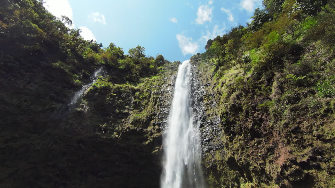 Majestic Waterfall in Lush Green Forest