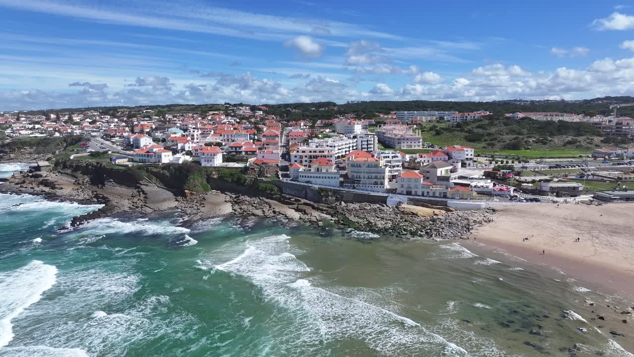 Apple Beach At Sintra In District Of Lisbon Portugal. Coastal City. Nature Landscape. Beach Scenery. Apple Beach At Sintra In District Of Lisbon Portugal