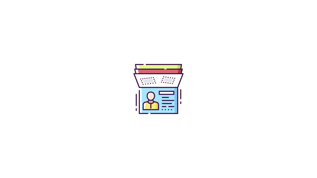 Colorful Animated Icon of Passport and Official Documents