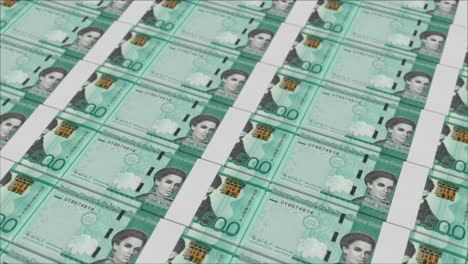 billetes de 500 pesos dominicanos impresos por una prensa de dinero