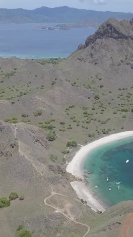 clear blue sky and sea at padar island, flores, indonesia