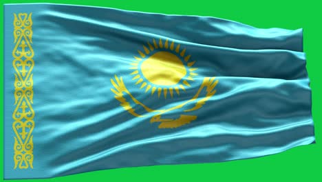 4k highly detailed flag of kazakhstan - kazakhstan flag high detail - national flag kazakhstan wave pattern loopable elements