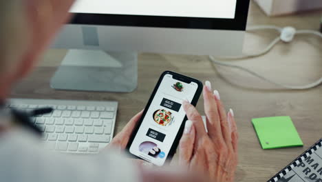 woman ordering food online