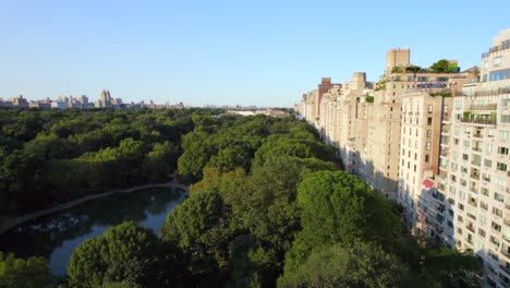 september 2021 - 4k aerial of manhattan from central park, nyc, usa