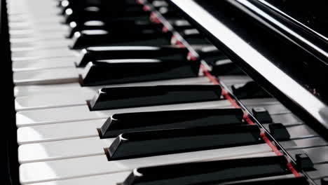 close-up of piano keys