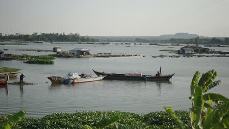 floating houses on a river