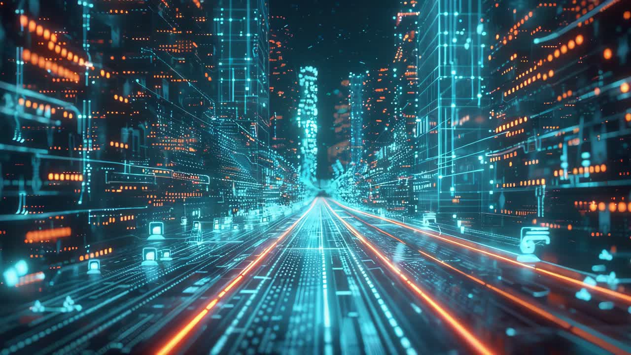 Futuristic Cityscape - Digital Highway