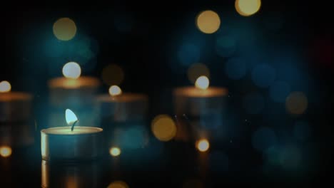 animation of tea light candles with flickering spots of light