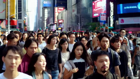 crowded times square, nyc