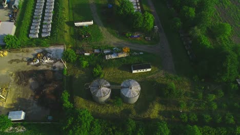 aerial view of sewage treatment plant - waste water purification. 4k.