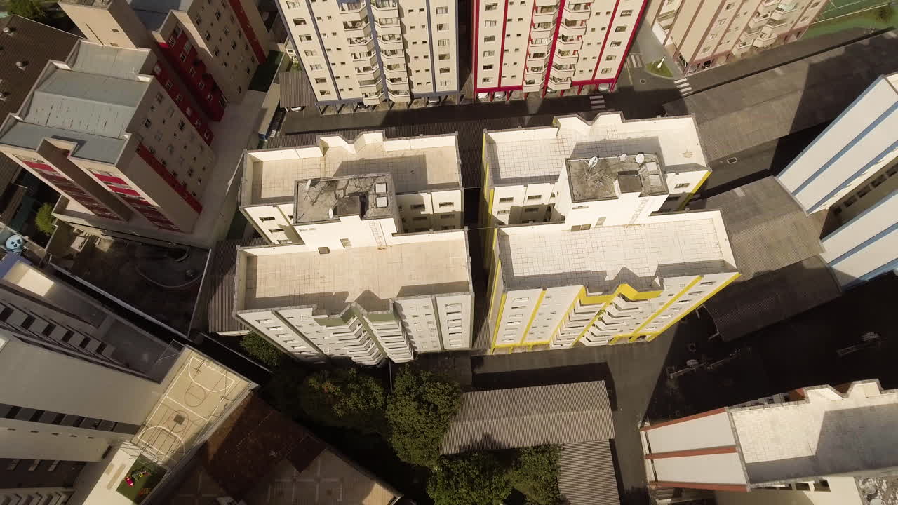 Aerial View of Apartment Buildings in a City