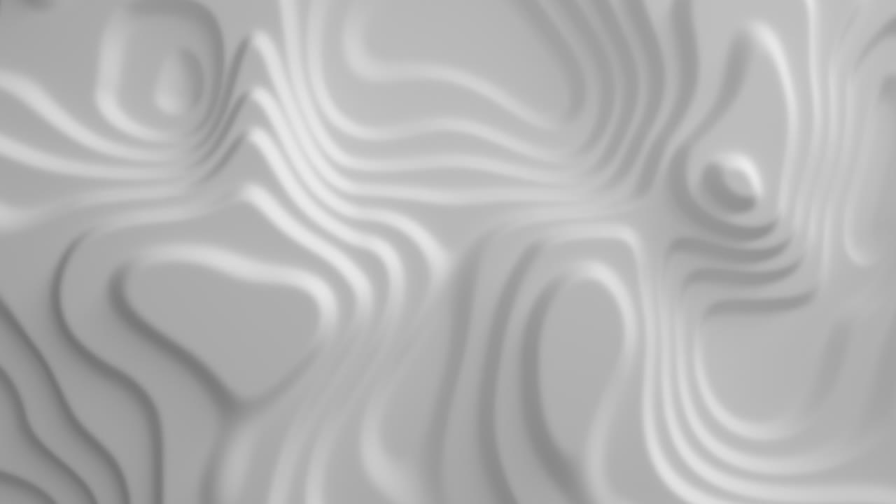 renderizado en 3d de topografía blanca abstracta, alivio, distorsión de la superficie, morfología de la forma de un paso ondulado, animación monocromática en bucle, erosión suave de la montaña