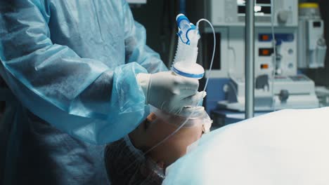 patient undergoing anesthesia in operating room