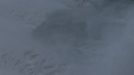 static shot of frozen waterfall