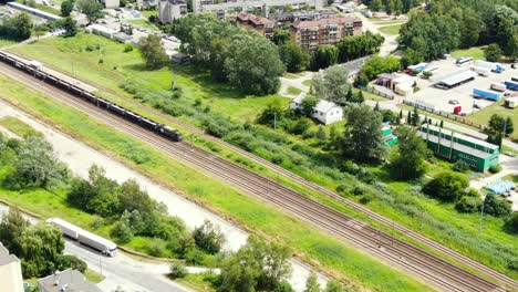 Railway-cargo-train-wagon-rides-on-railroad