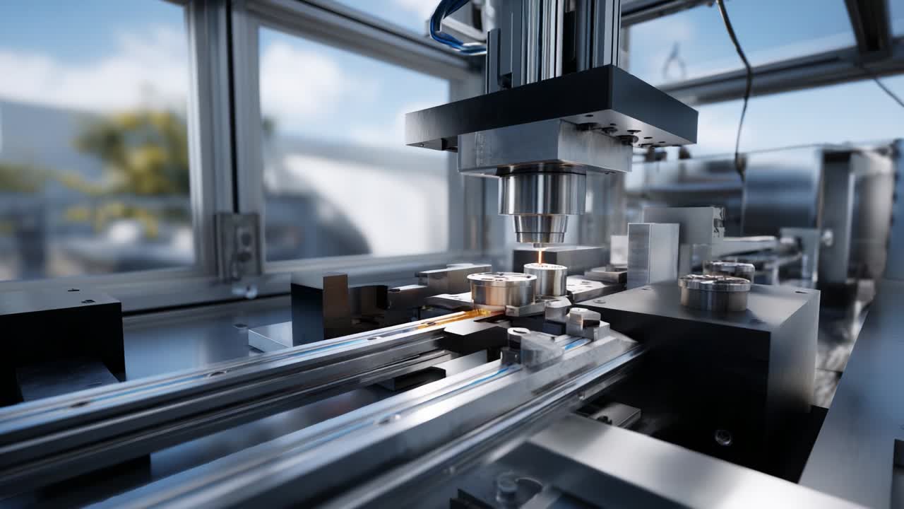 Precision Machinery Working with Advanced CNC Technology in a Modern Workshop, Showcasing an Automated Process Focused on High-Quality Manufacturing of Engineered Components and Parts