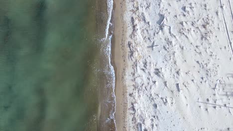 buttery soft aerial view flight bird's eye view drone footage of the coastline and waves at natural sand bouka beach at corfu greece is a travel paradis 4k cinematic view from above by philipp marnitz