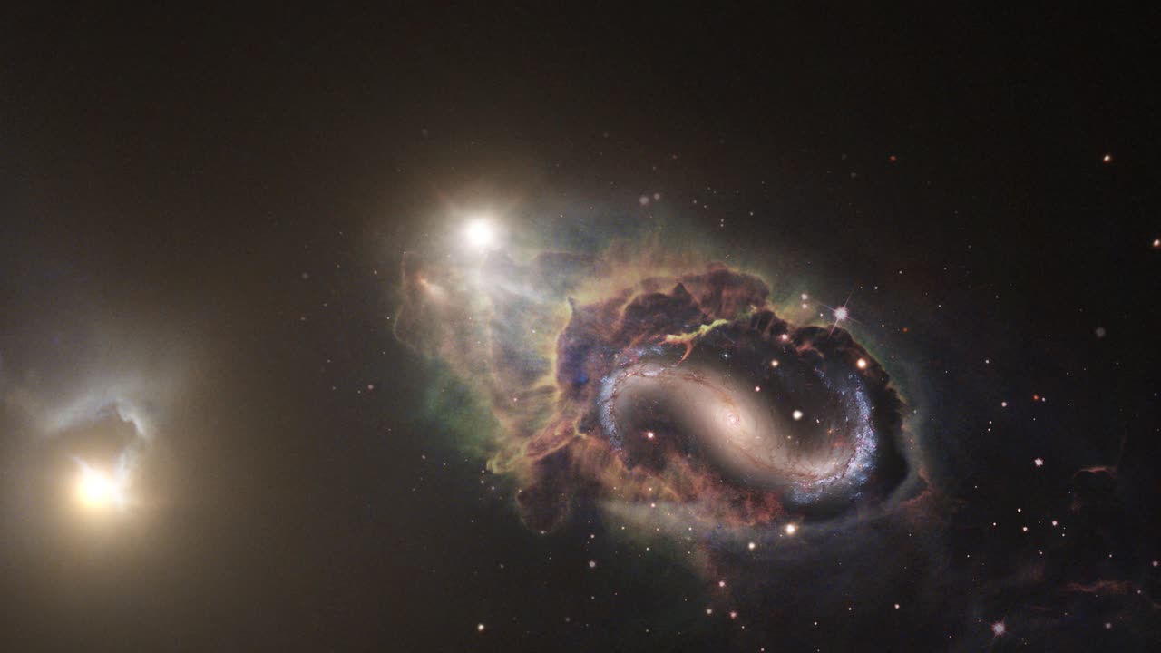 universo, galaxia espiral y nebulosa y estrellas