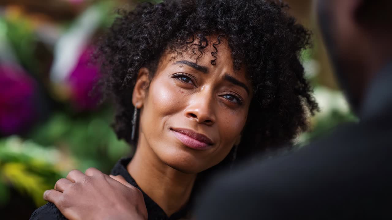 A Deep Emotional Connection Captured in Two Frames: A Woman's Expression Reflects Complex Feelings of Understanding and Vulnerability as She Engages with Someone Special in a Tender Moment