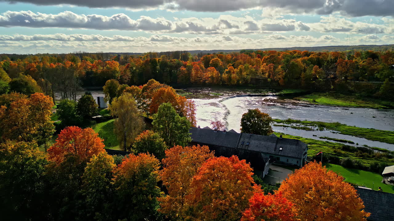 Autumn Scenery At Ventas Rumba Nature Preserve In Latvia - Aerial Drone Shot