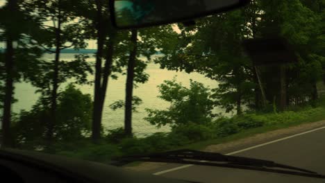 driving by grand traverse bay in a coachmen santara in summer 2020