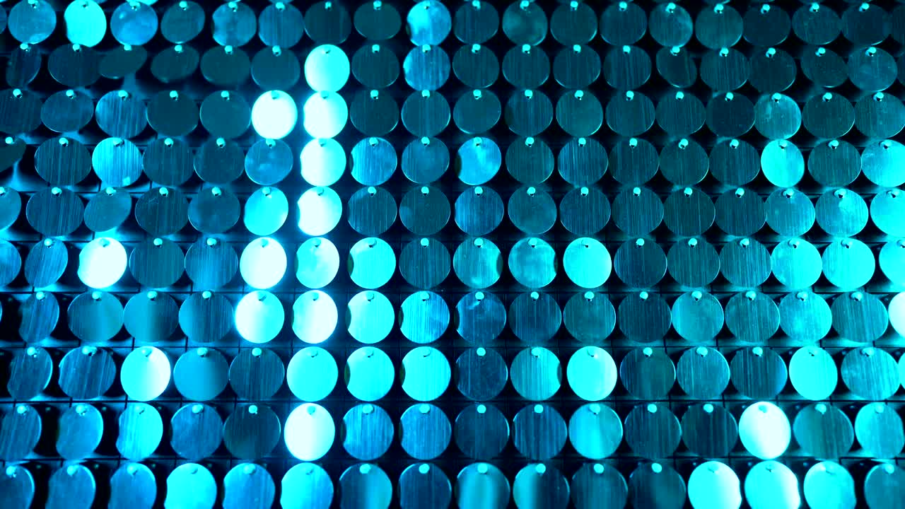brillos azules brillantes fondo reflectante. pared de brillo cinético abstracto en movimiento. decoración de clubes nocturnos. se puede usar como transiciones, añadido a proyectos modernos, fondos de arte.