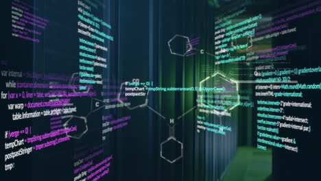 redes de comunicación y procesamiento de datos en la sala de servidores de computadoras oscuras