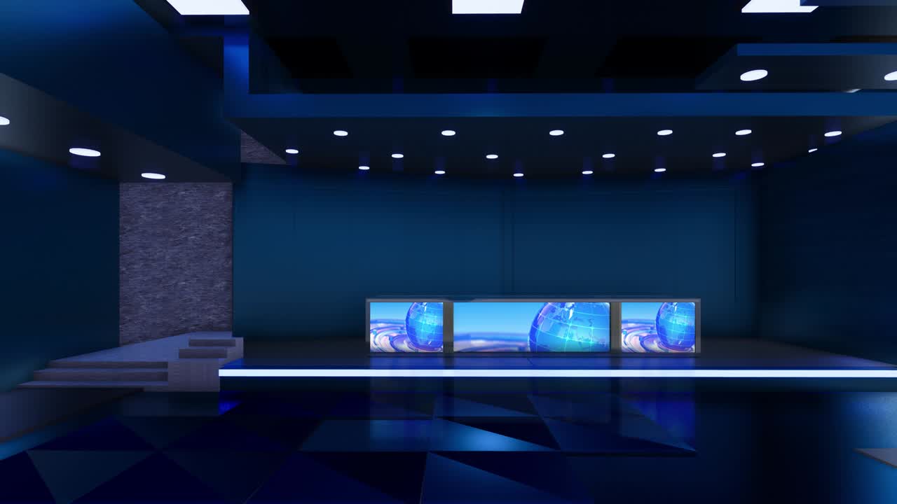 3D 가상 TV 스튜디오 뉴스