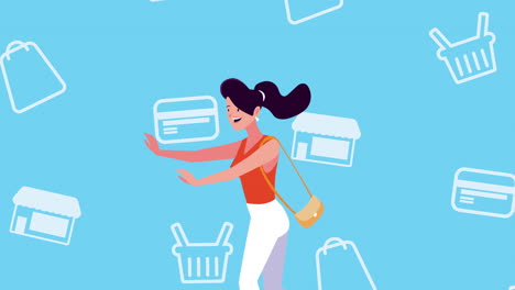 mujer comprando en línea