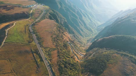 Beautiful-sunrise-at-Serra-Do-Rio-Do-Rastro-aerial-view-at-Bom-Jardim-Da-Serra,-Brazil