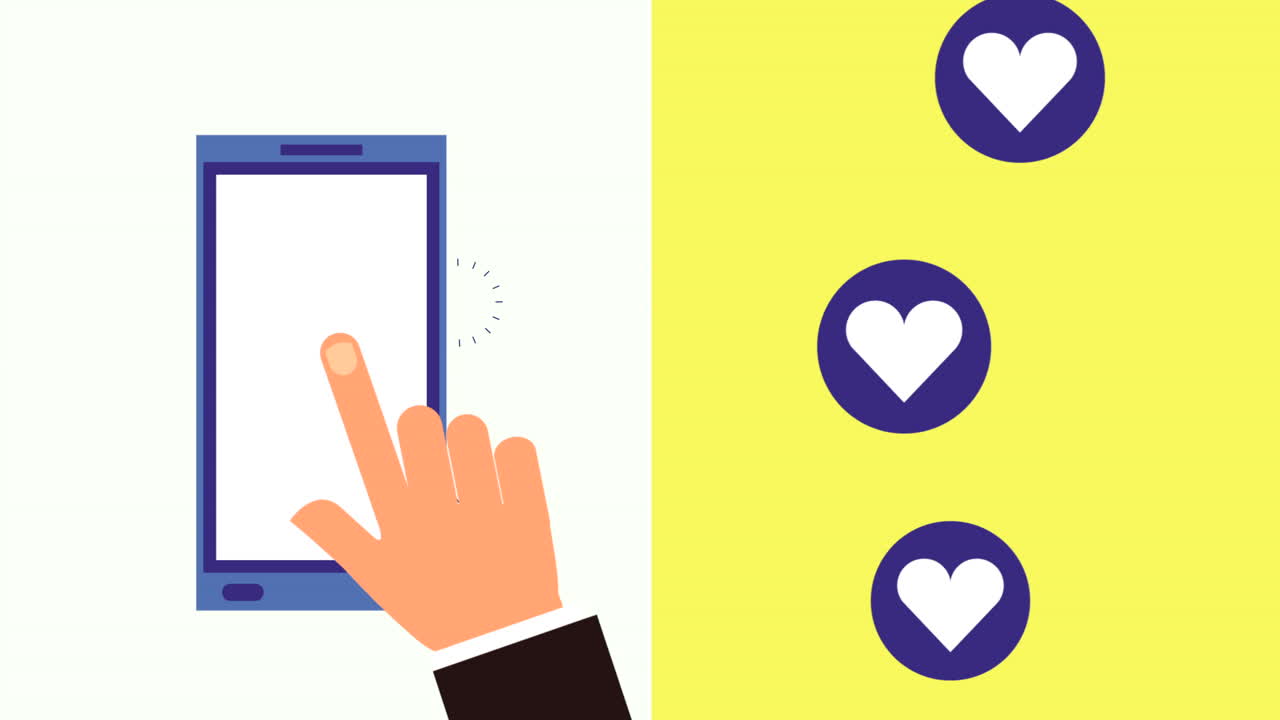 hand using smartphone with social media app