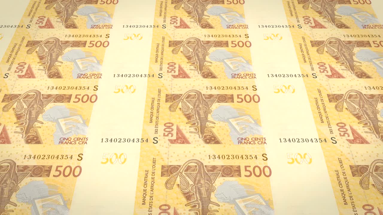 500 서아프리카 cfa 프랑의 지폐, 현금, 루프