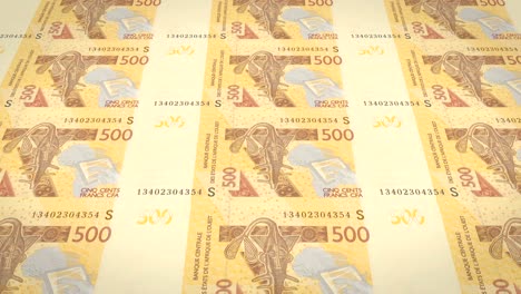 billetes de cincocientos francos cfa de áfrica occidental, dinero en efectivo, bucle