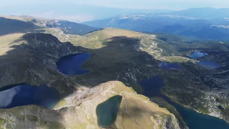 Seven-Rila-Lakes-Aerial-View-and-Nature-Mountain-Landscape-in-Bulgaria