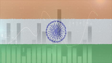 composition of covid 19 statistics over indian flag