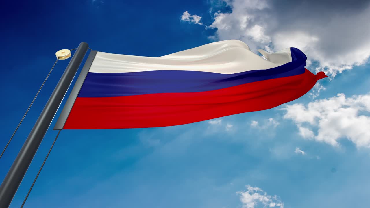 die russische flagge schwenkt